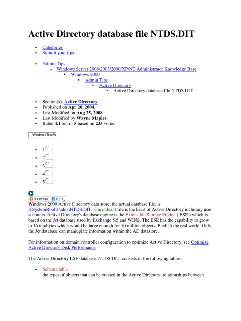 Ntds Datenbank _ Active Directory: Datenbank pflegen und reparieren – AZMH