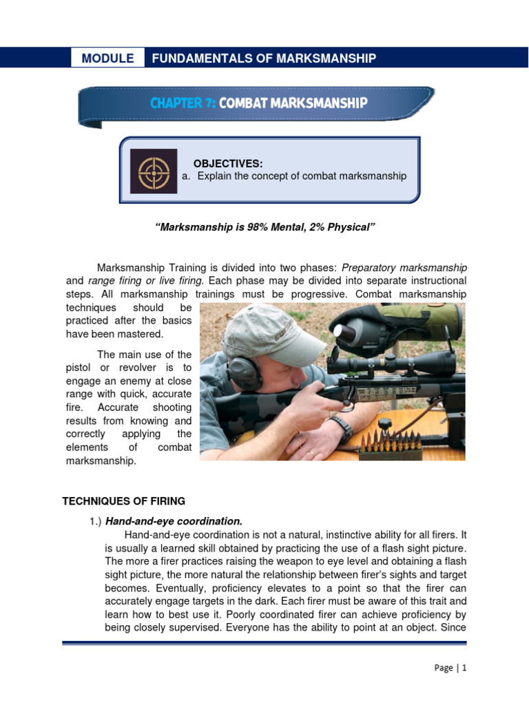 Combat Marksmanship Fundamentals | PDF | Projectile Weapons | Ballistics
