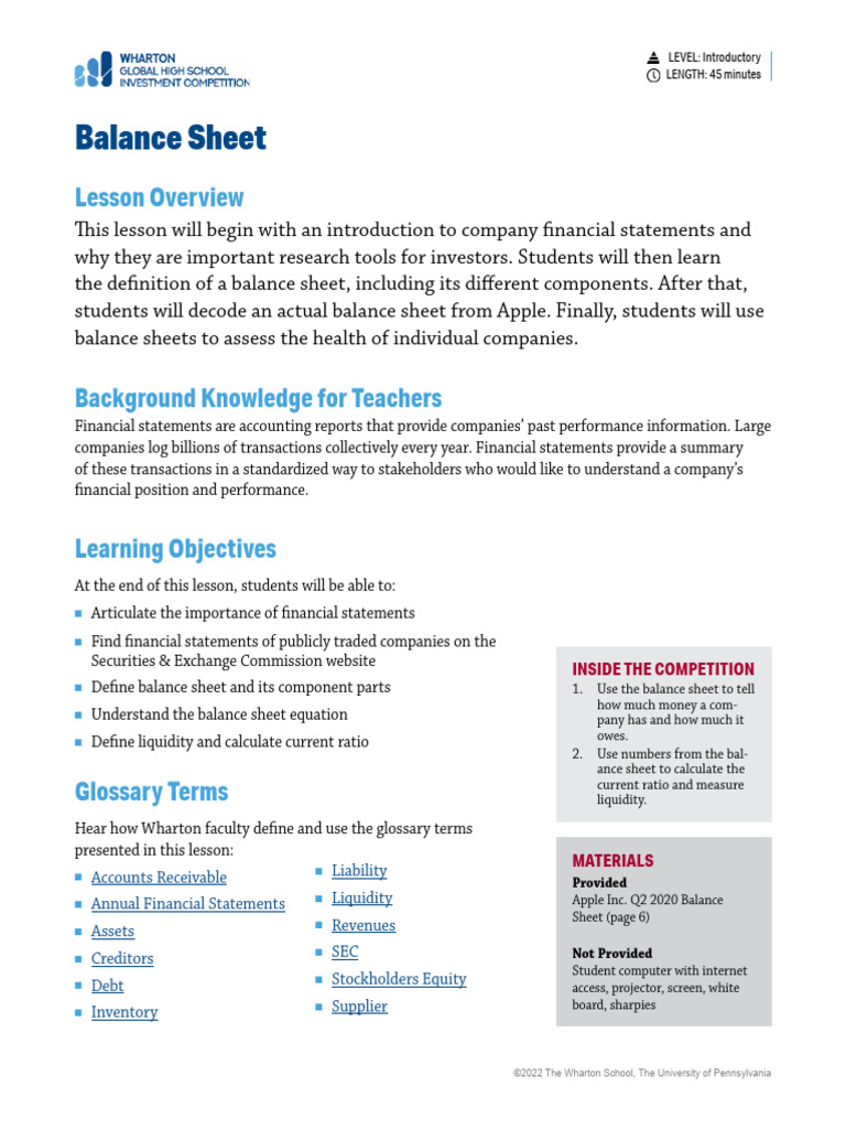 Understanding Balance Sheets | PDF | Balance Sheet | Equity (Finance)