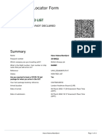 Passenger Locator Form: Non-Red List