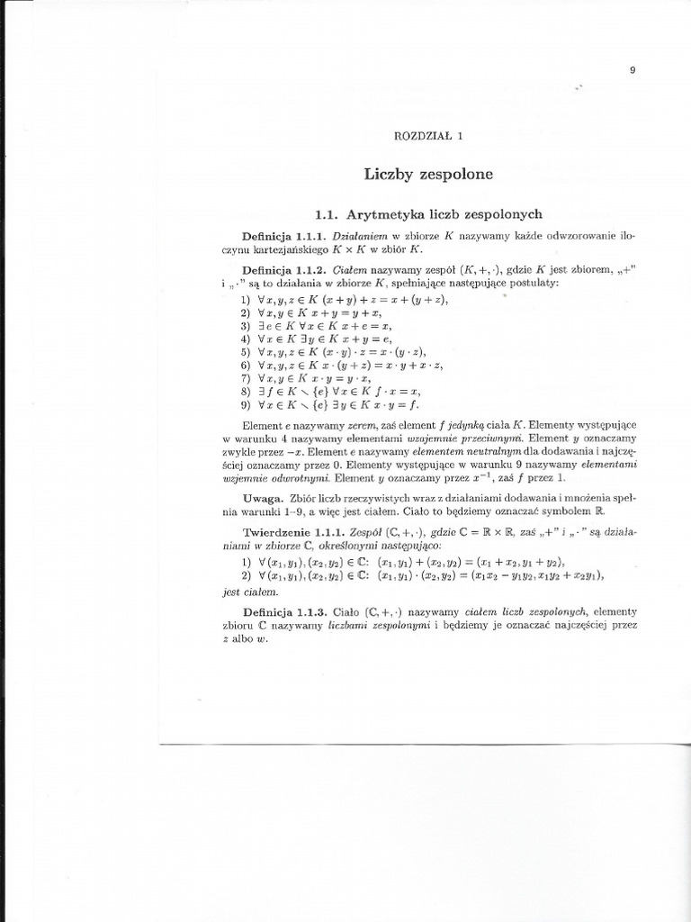 Liczby Zespolone (Zbiór Zadań) PDF
