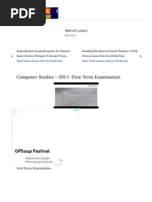 Computer Studies - JSS 1 - First Term Examination - Marvel Learn