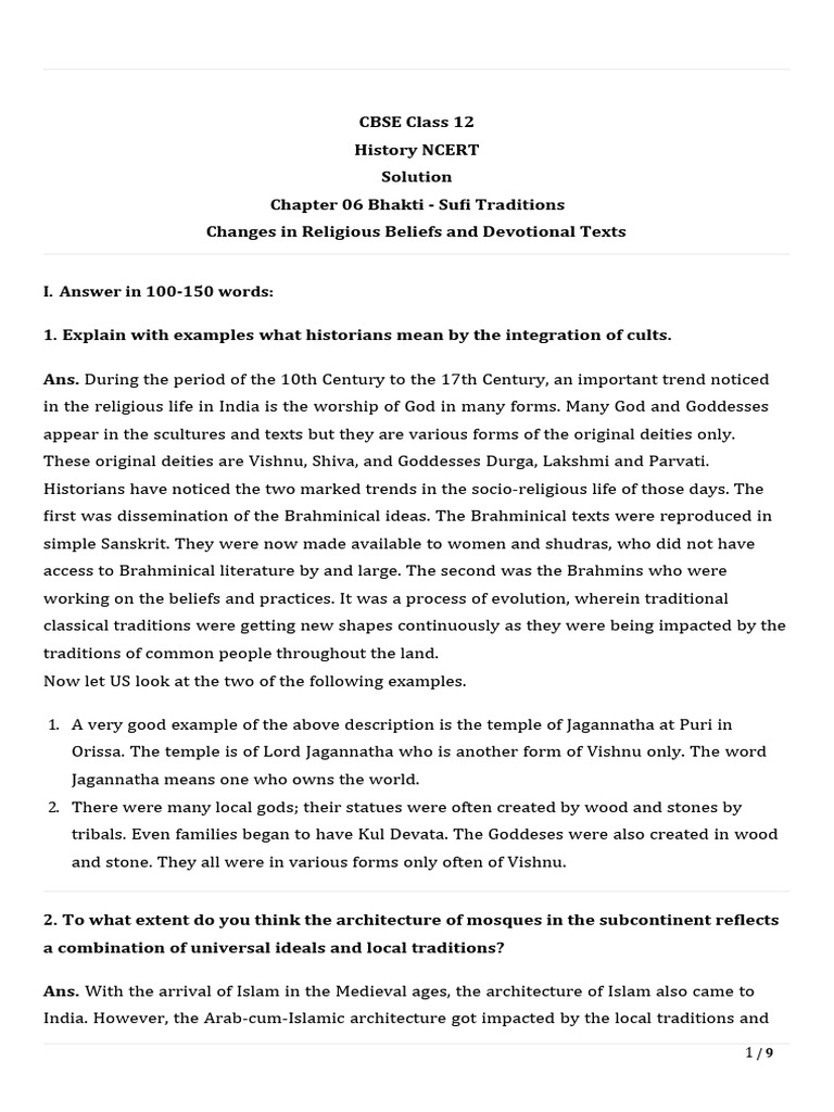 Integration of Cults in Bhakti-Sufi Traditions | PDF | Sufism | Guru Nanak