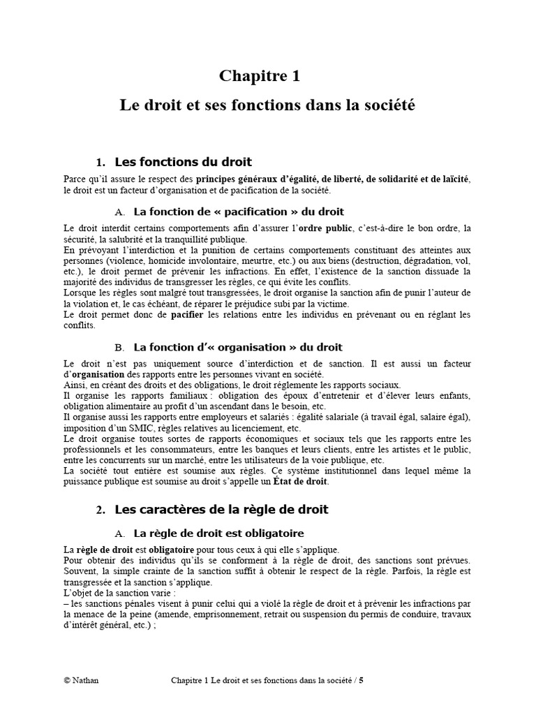 Fonctions et Caractéristiques du Droit | PDF | Justice | Crime et violence