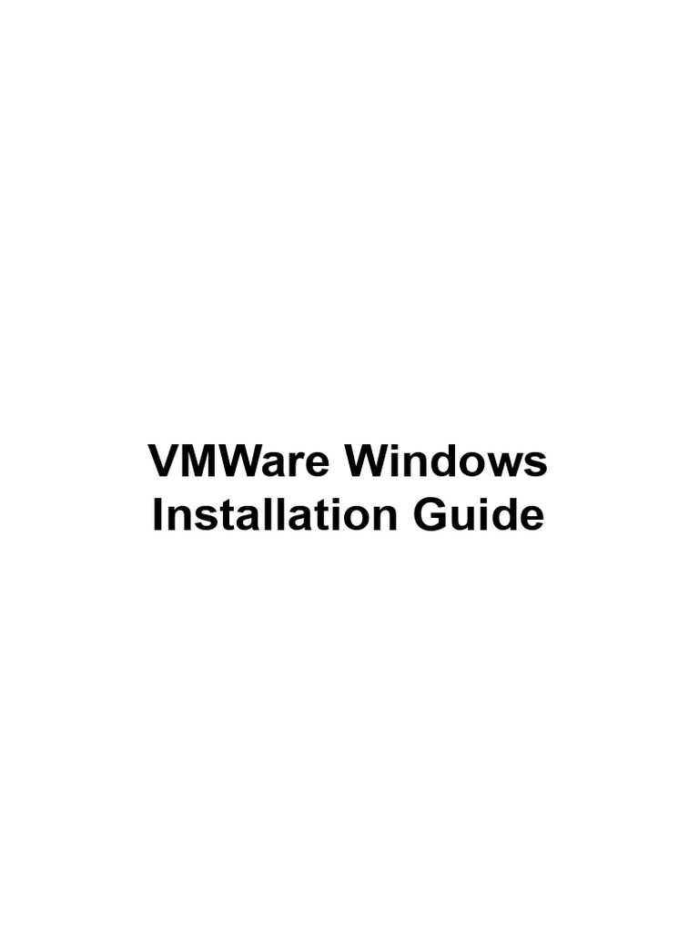 VMWare Installation and Setup Guide | PDF | Virtual Machine ...