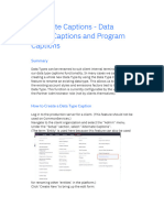Envizi L4 POX - Data type captions and program captions
