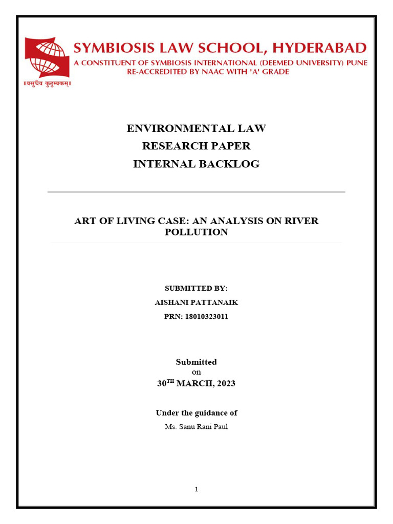 Environmental Law | PDF | River | Water Pollution