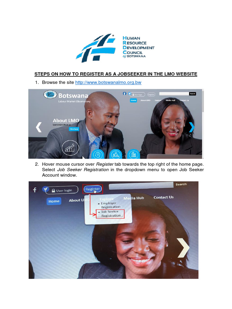 Jobseeker Registration Guide for LMO | PDF