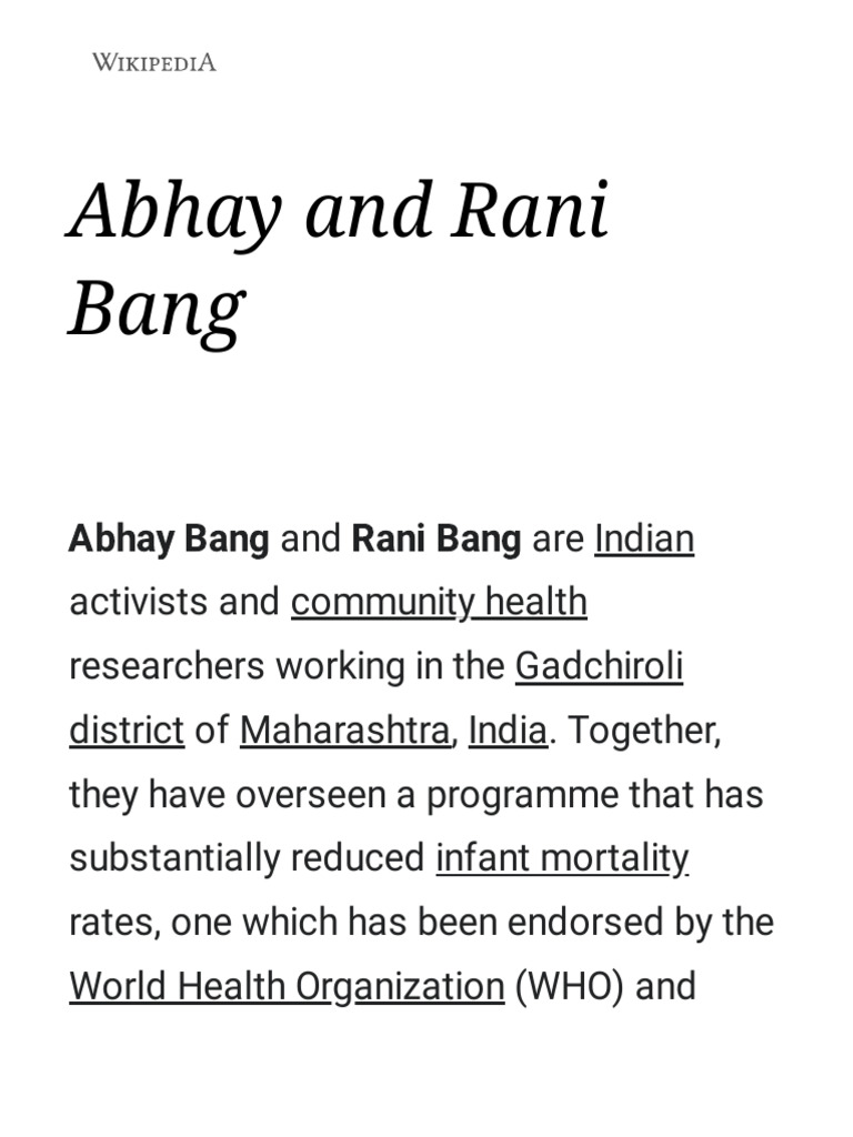 Abhay and Rani Bang: Pioneers in Health Care | PDF | Medicine | Health Care