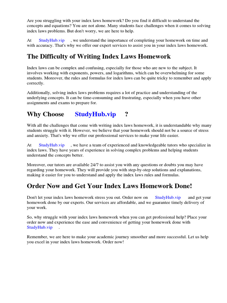 Index Laws Homework Tes PDF Facebook Linked In