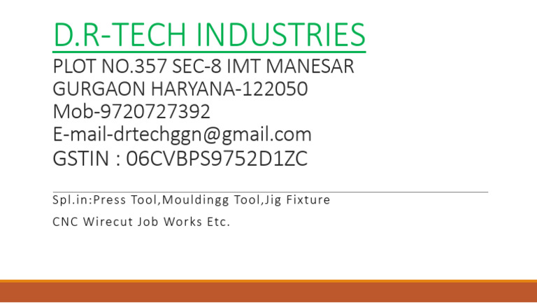D.R-Tech Industries in Manesar | PDF