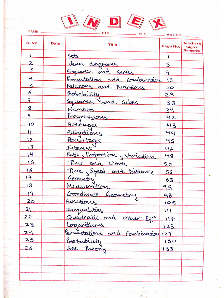 CAT Quantitative Aptitude Notes | PDF