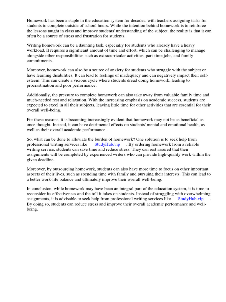 Why Should You Not Have Homework | PDF | Homework | Teachers