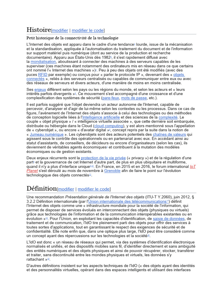 Historique de l'Internet des objets | PDF | Internet des objets ...