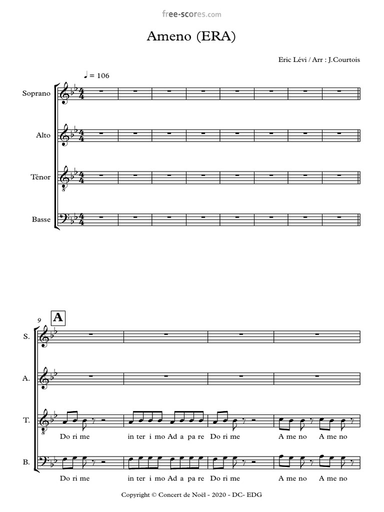 (Free Scores - Com) Ameno Era Ameno Choeur Conducteur 4781 198541 | PDF