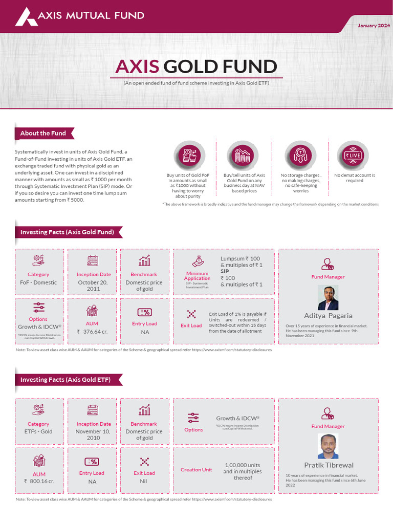 Axis Gold Fund Direct Growth Overview | PDF | Investment Fund ...