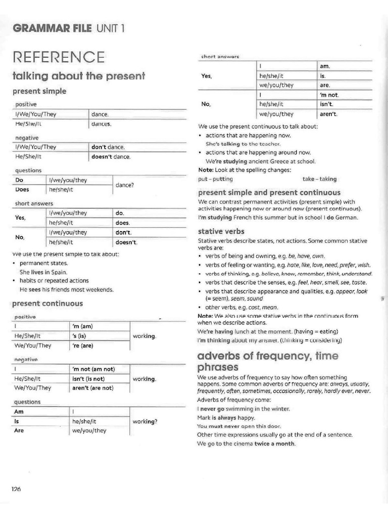 Grammar Unit 1 | PDF
