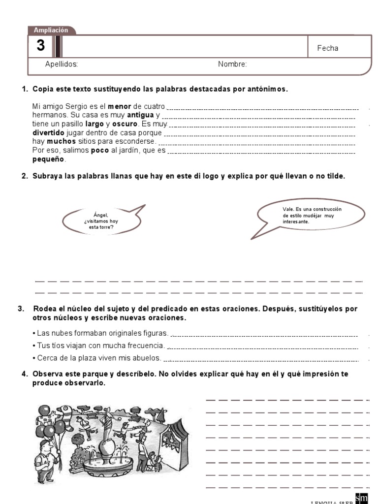 Actividades de Lengua para 5º Grado | PDF | Artes del Lenguaje y ...