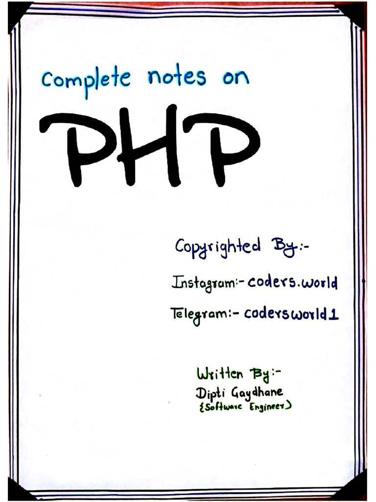 PHP Handwritten Notes | PDF