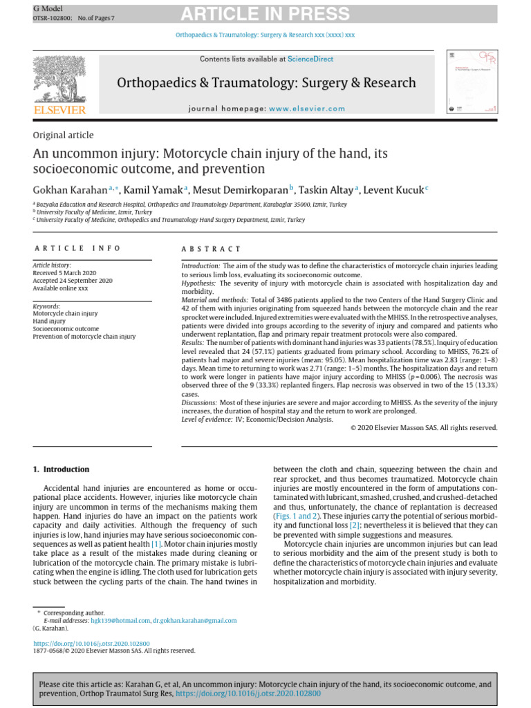 uNA LESION POCO COMUN LESION CADENA DE MOTO | PDF | Orthopedic Surgery ...