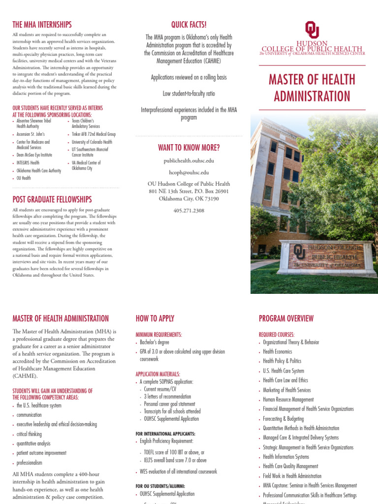MHA Program Overview and Internships | PDF | Health Administration ...