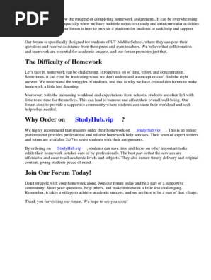 Utt Middle School Homework Forum