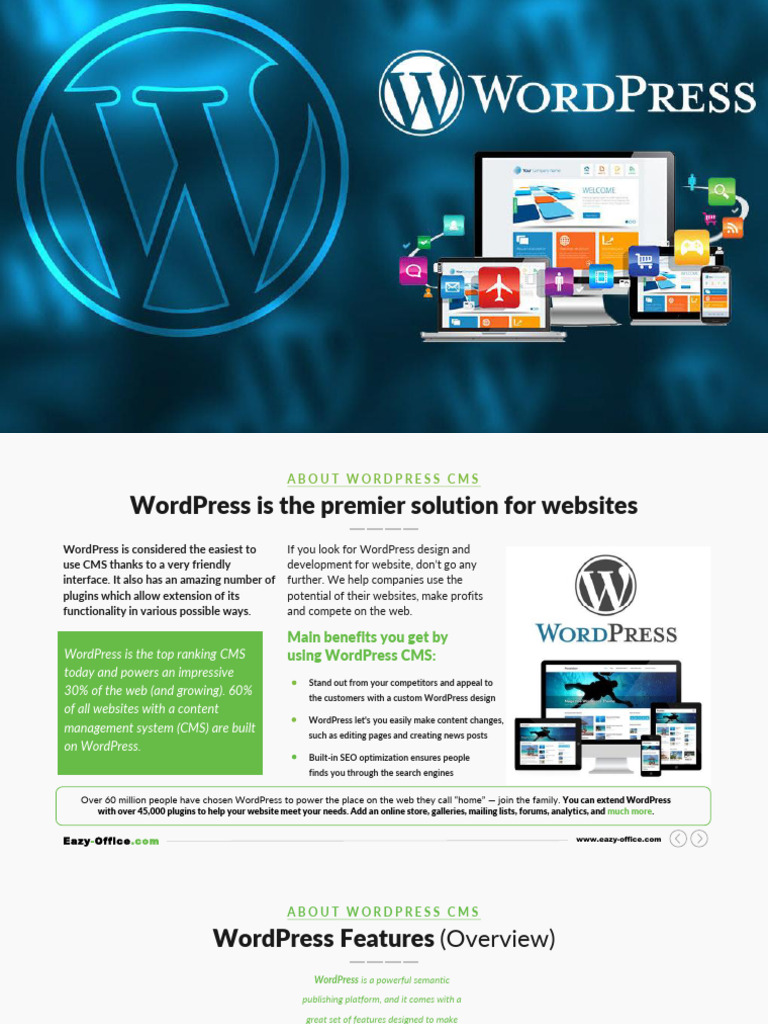 WordPress CMS Features Overview | PDF | Word Press | Search Engine ...