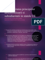 Aplicabilitatea Principiilor Descentralizarii Si Subsidiaritatii in Statele UE.