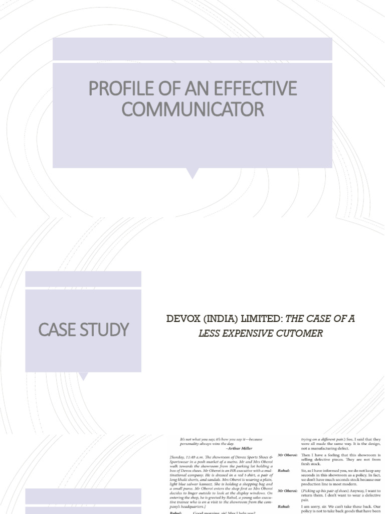 Effective Communication Case Study | PDF | Communication | Nonverbal ...