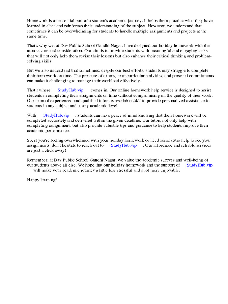 Dav public school gandhi nagar holiday homework pdf schools homework