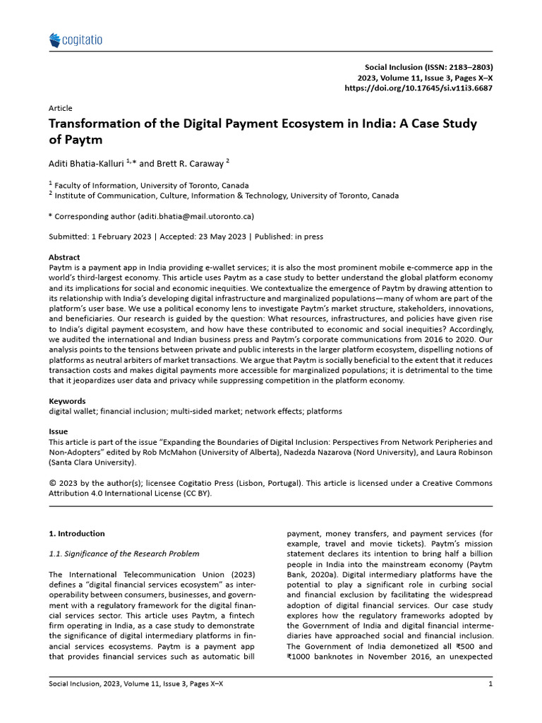 Transformation of The Digital Payment Ecosystem in | PDF | Credit Card ...