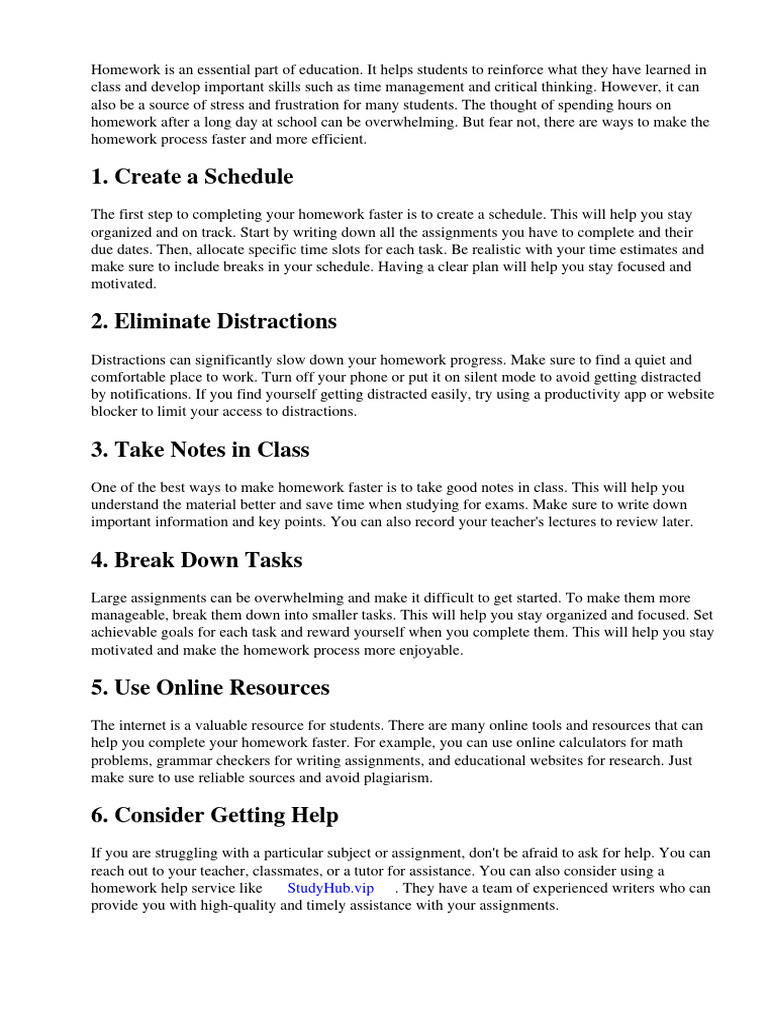 How To Do My Homework Faster | PDF | Homework | Social Media