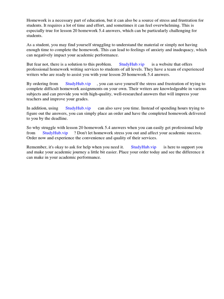 Lesson 20 homework 5 4 answers pdf mathematics homework