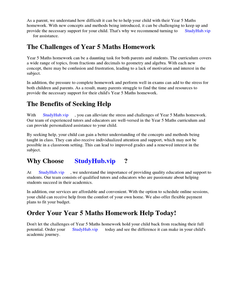 Homework Year 5 Maths | PDF | Worksheet | Mathematics