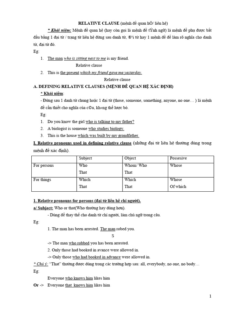 RELATIVE CLAUSES 2 | PDF