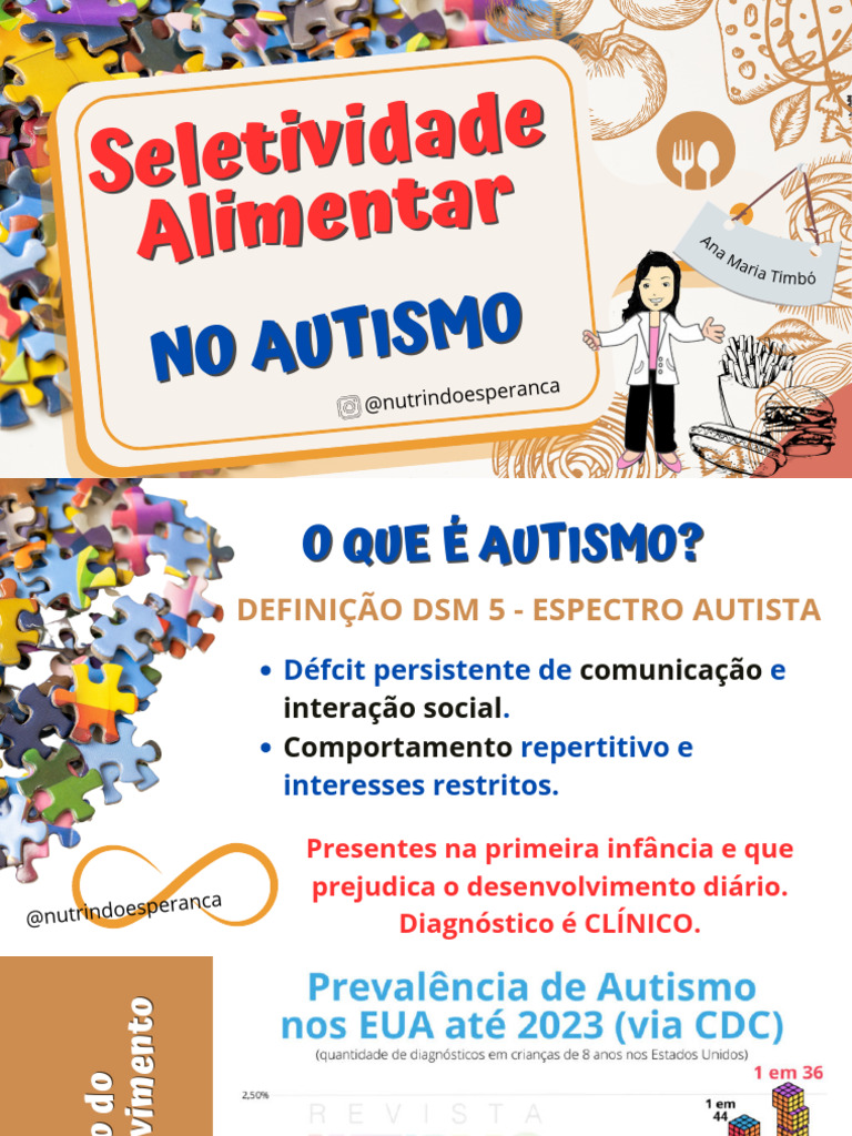 Seletividade Alimentar no Autismo | PDF | Espectro do autismo | Doenças ...
