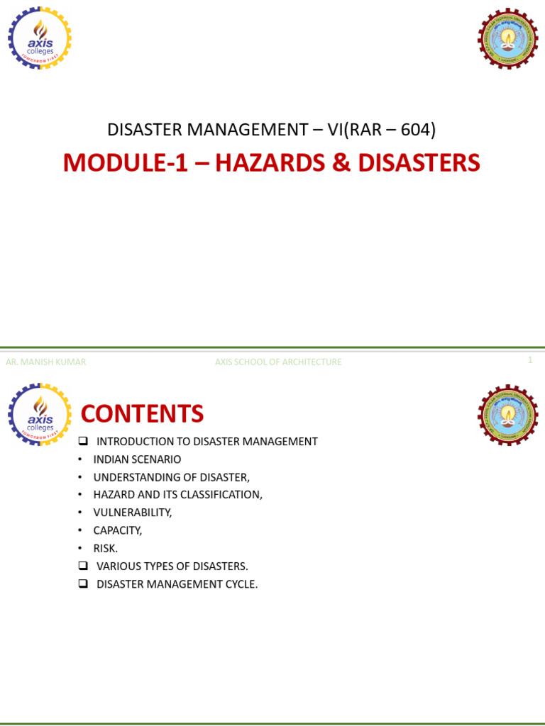 Module 1 Hazards Disasters Pdf Hazards Natural Disasters