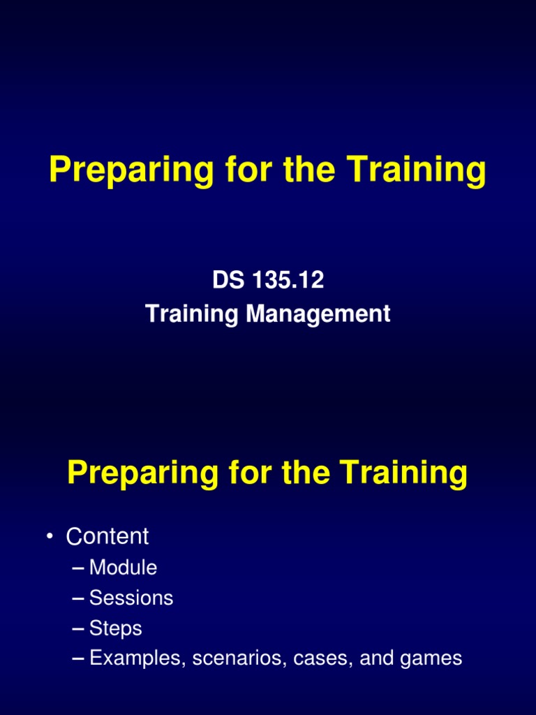 Training Session Preparation Guide | PDF | Career & Growth
