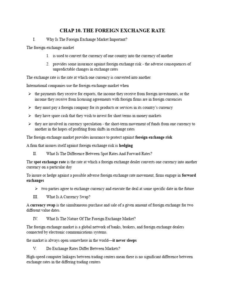 Chap 10 | PDF | Foreign Exchange Market | Exchange Rate