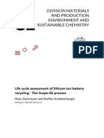 Life cycle assessment of LIB recycling - the scope of LIB process (Zackrisson and Schellenberger 2023)