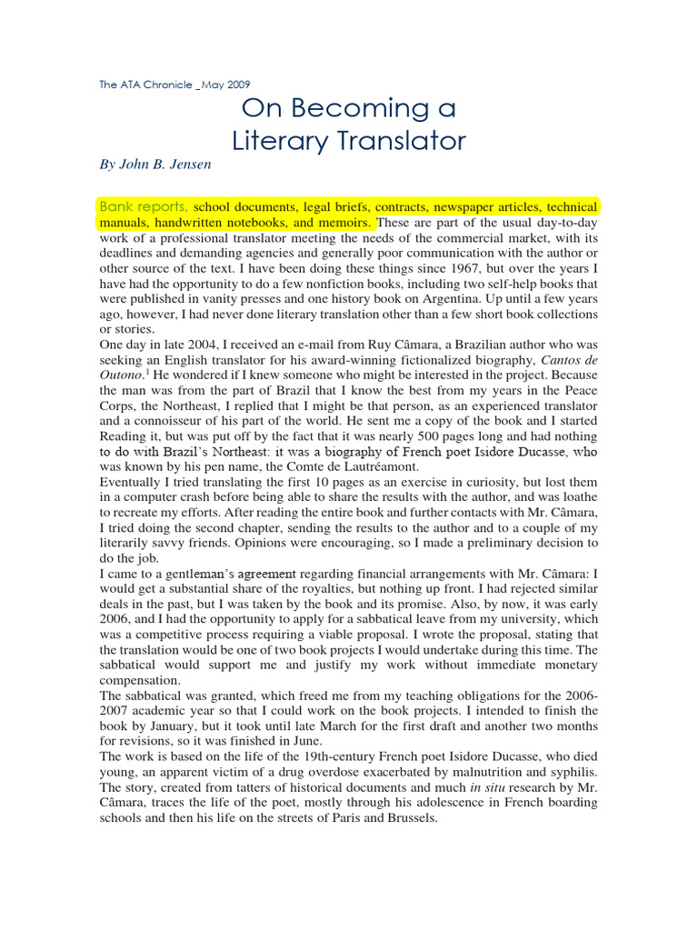 Literary Translation Insights and Challenges | PDF | Translations ...
