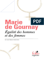 Egalité Des Hommes Et Des Femmes by Marie de Gournay (Gournay, Marie De)