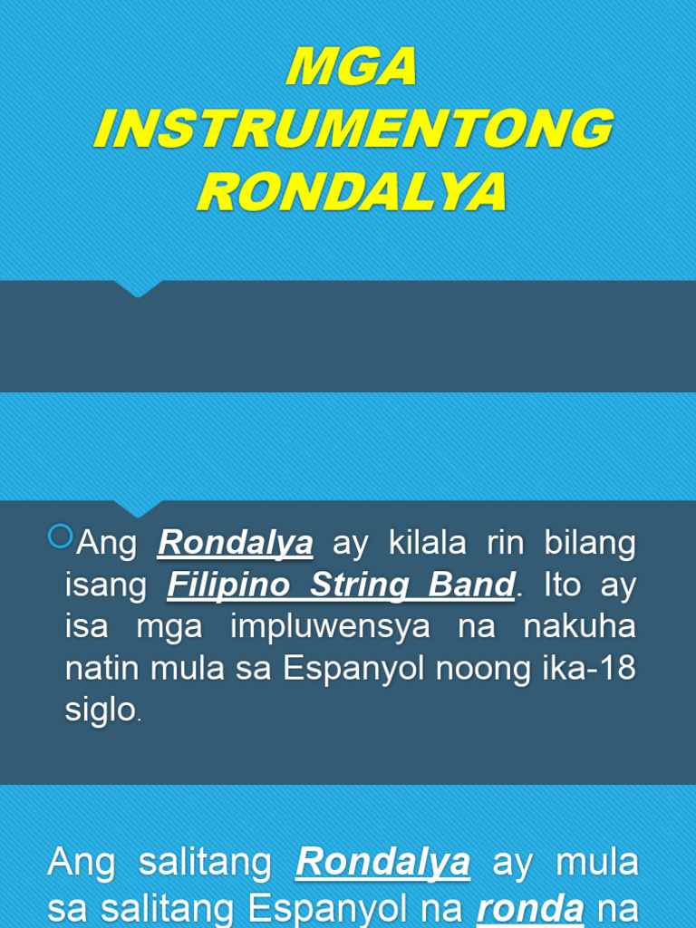 MGA_INSTRUMENTONG_RONDALYA | PDF