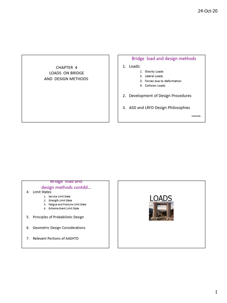 Chapter 4 Loads On Bridge | PDF | Structural Load | Strength Of Materials