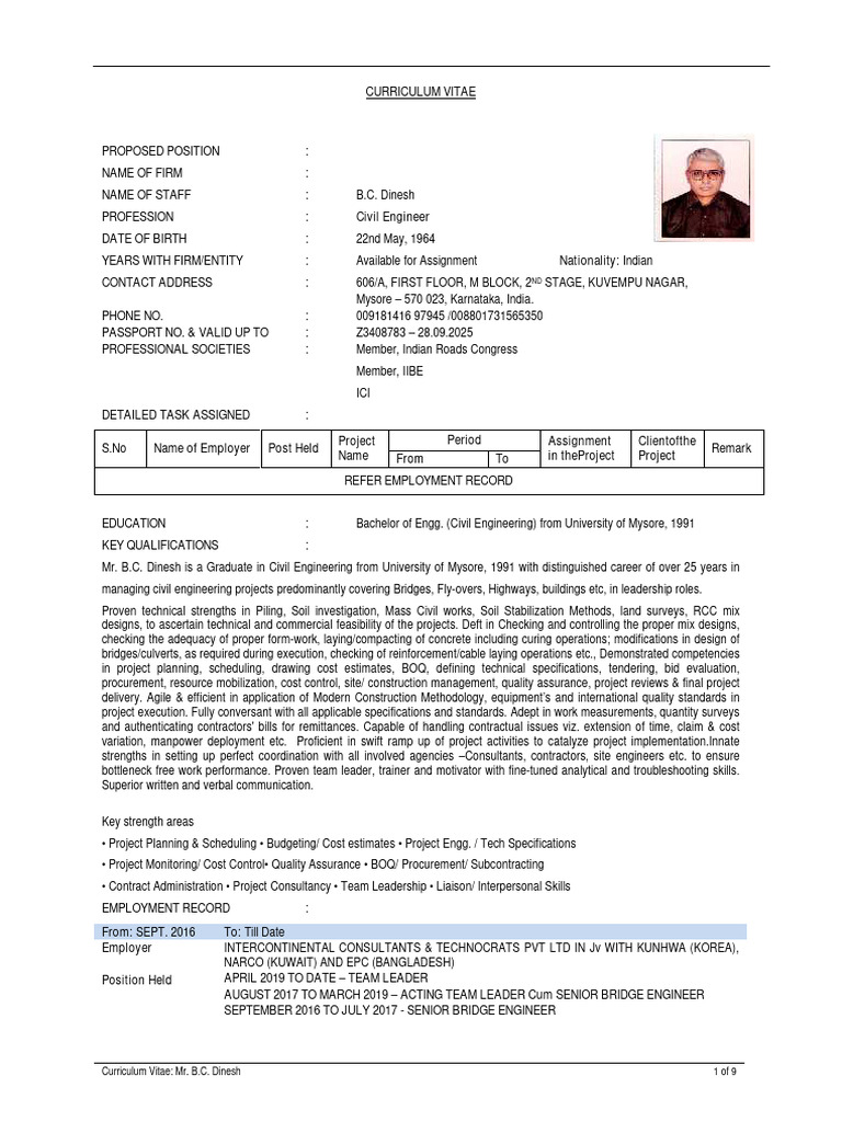 BCD CV (1) .pdf-5 | PDF | Structural Engineering | Civil Engineering