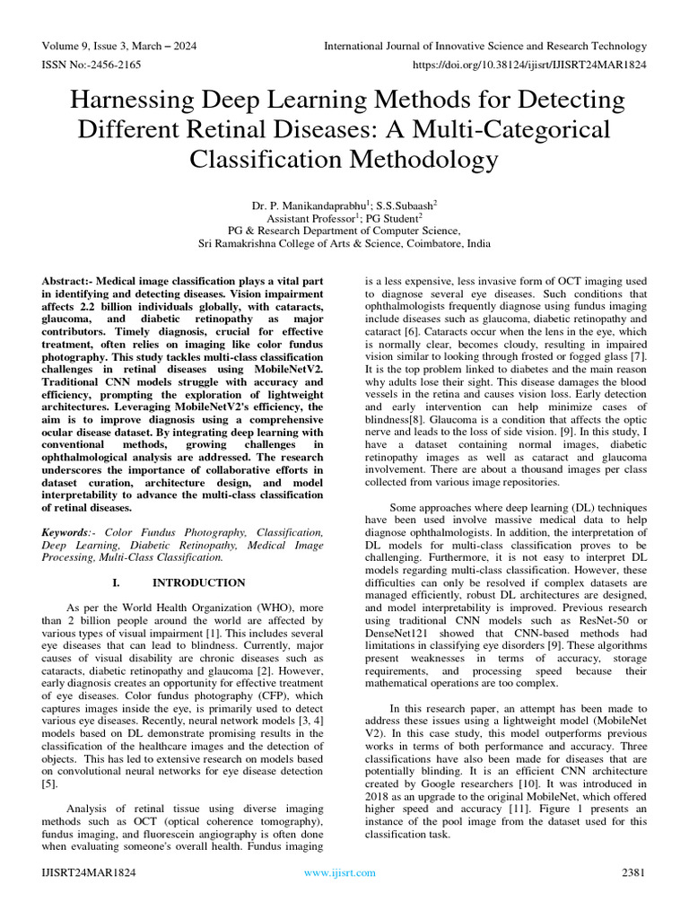 Harnessing Deep Learning Methods For Detecting Different Retinal ...