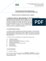 Edital de Processo Seletivo Simplificado para Contratação de Pessoal Por Tempo Determinado