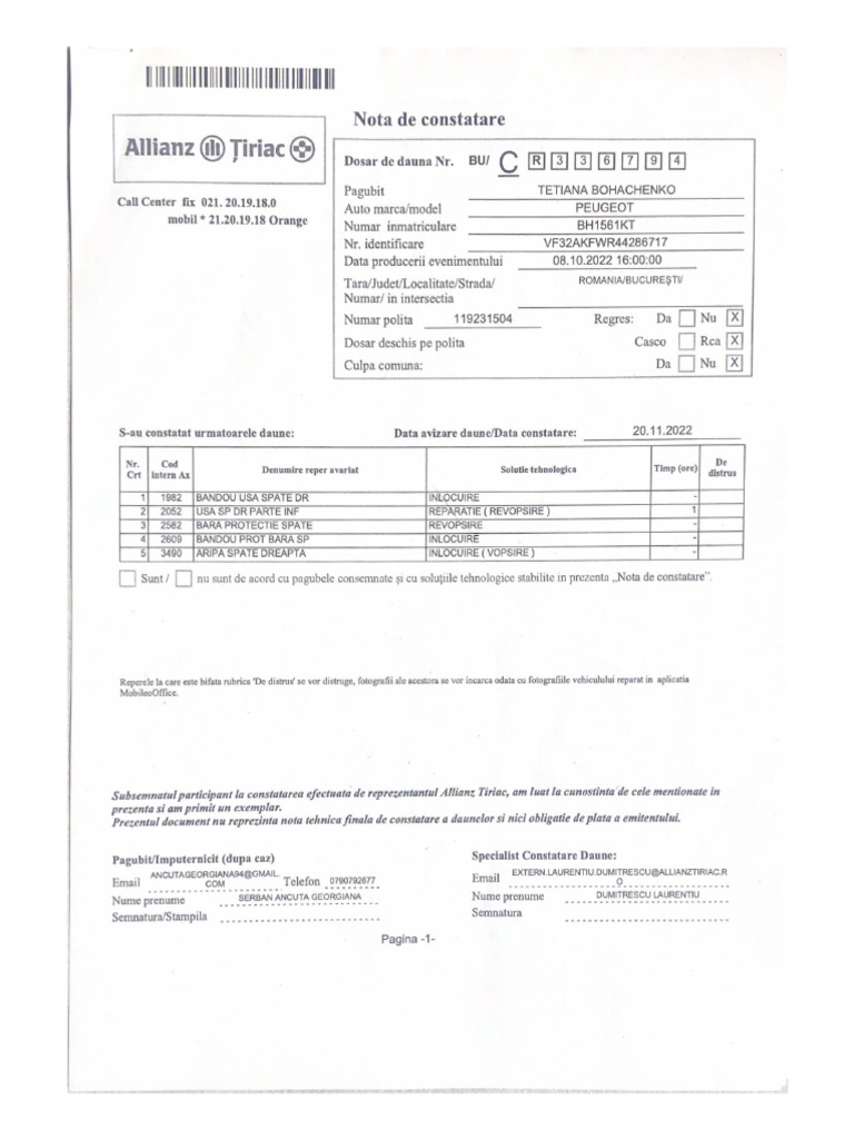Nota de Constatare | PDF
