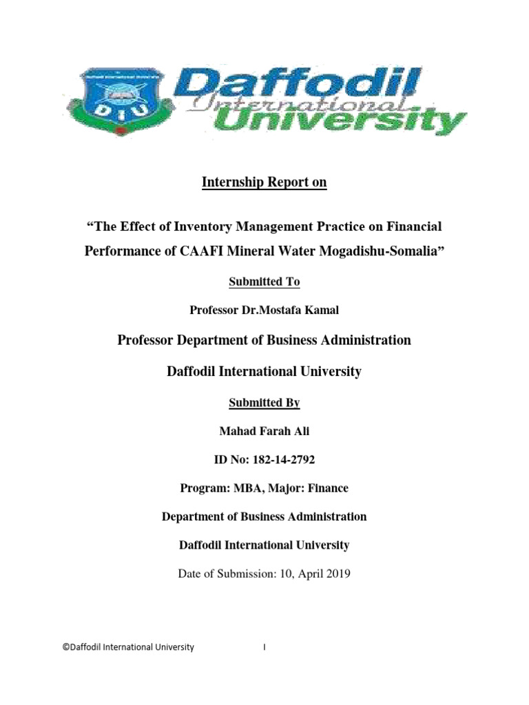 Inventory Management Impact on CAAFI Finance | PDF | Inventory | Business