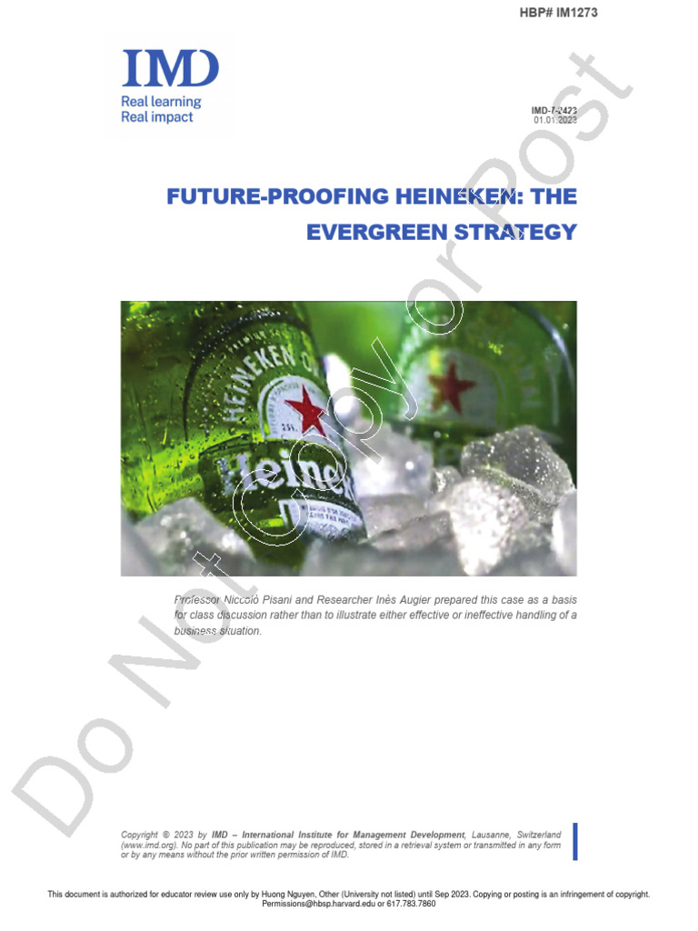 Future Proofing Heneiken | PDF | Sustainability